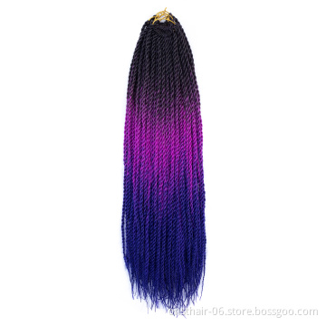MYZYR 20 Inch Braiding Hair Extensions Jumbo Crochet Braids Synthetic Hair style 100g/Pc Pure Blonde Pink Green
